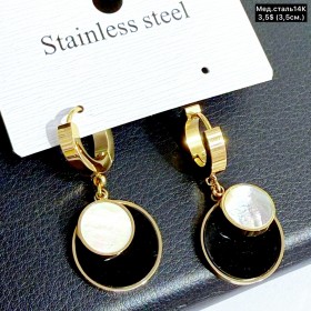 Сережки мед.сталь14К 10696 (3,5см.)